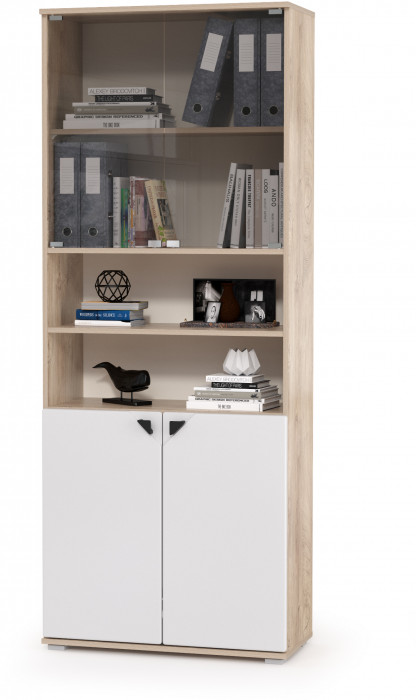 Бостон № 44, дуб эндгрейн элегантный/фасады МДФ милк рикамо софт