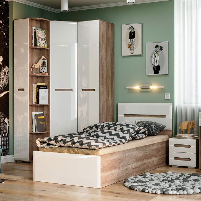 Спальня "Наоми" ПН-15 дуб каньон/белый глянец МF07