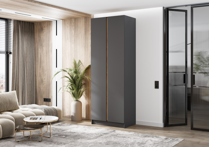 Келвин Шкаф 2-х створчатый (800) (Графит, Графит)