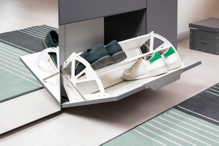 Октава Прихожая 15-123Н, серый графит/дуб крафт золотой/фасады МДФ серый графит