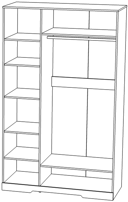 Шкаф 3-х дверный с зеркалом 