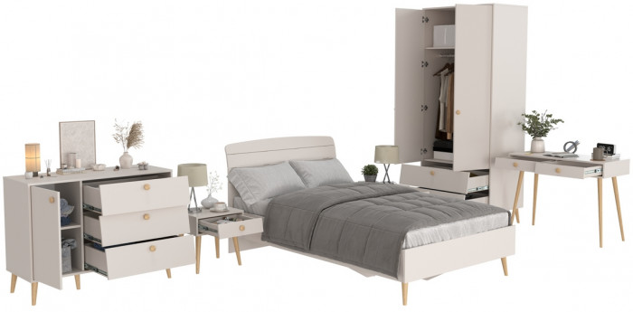 Афина Спальня 01-1200, цвет кашемир серый, сп.м. 1200х2000 мм., б/м, основание есть - фанера