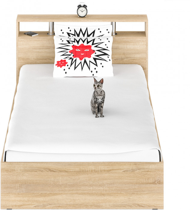 Камелия Кровать 1200, дуб сонома