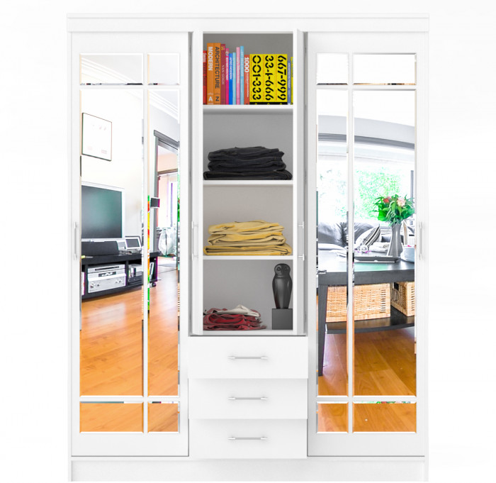 Шкаф-купе СВК-1700, цвет белый, ШхГхВ 170х61х220 см.