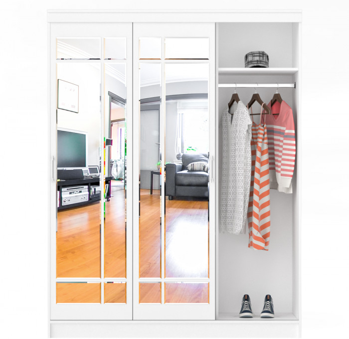 Шкаф-купе СВК-1700, цвет белый, ШхГхВ 170х61х220 см.