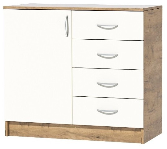 Кэт-7 Комод 1 створка, ящики (Крафт золотой / Графит)