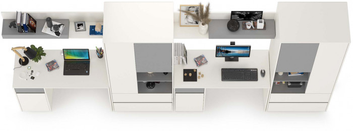 Торонто Компоновка № 12, белый шагрень/стальной серый