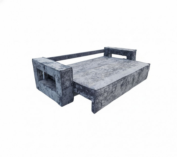 Диван-кровать Лофт Люкс Плюш с подсветкой, еврокнижка, пружинный блок, 140х195, серый