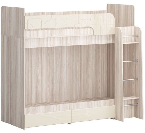 Двухъярусная кровать Бемби МДФ NEW, ясень (Лайм глянец, Ясень шимо светлый)