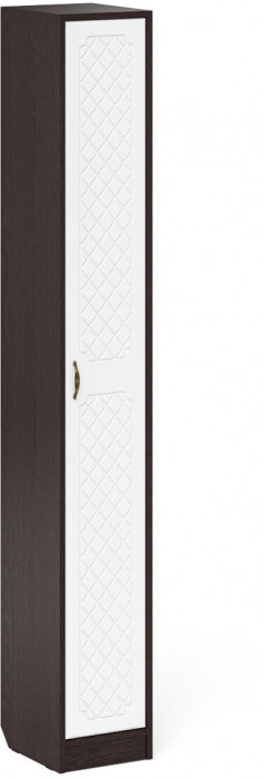 Прихожая П-6 Компоновка № 22, цвет венге/фасады МДФ белое дерево фрезеровка ромб, ШхГхВ 80х35х210 см., универсальная сборка