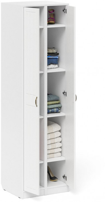 Прихожая П-6-500 Пенал + Пенал, цвет белая шагрень/фасады МДФ белое дерево фрезеровка прованс, ШхГхВ 60х50х210 см., универсальная сборка