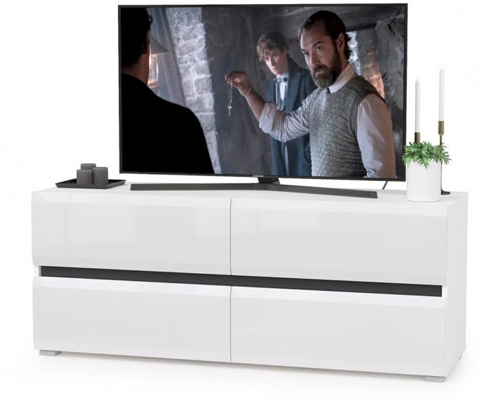 Сидней Комплектация № 006, корпус белый/чёрный/фасады МДФ белый глянец