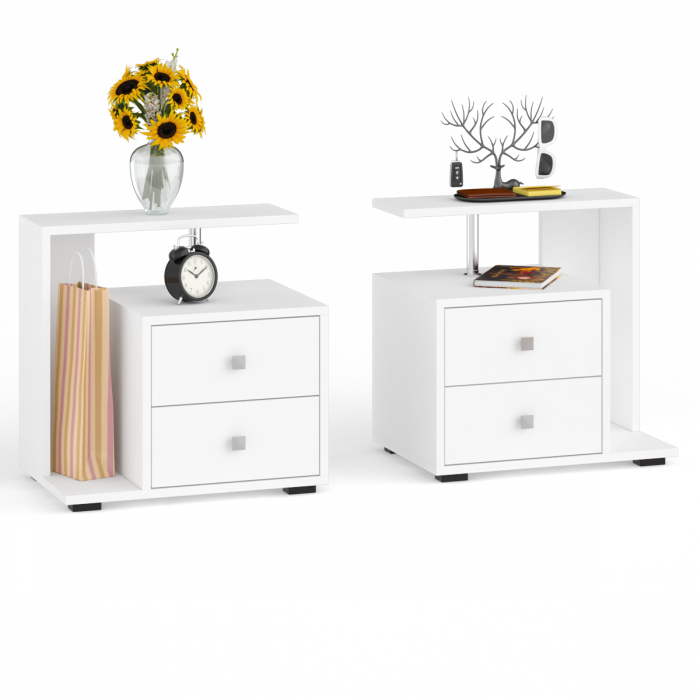 Камелия спальня № 13 Кровать с ящиками 1200 + Две тумбы + Стол косметич. + Зеркало, белый