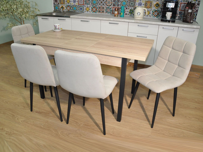 Обеденная группа Колорадо / Стул Х 4 шт. / Дуб Сонома/черный / бид 01