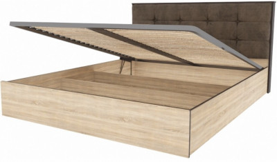 Кровать Лирика ЛК-2 велюр кофейный + основание ПМ 160