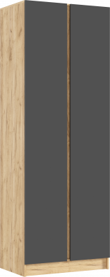 Келвин Шкаф 2-х створчатый (800) (Графит, Дуб Крафт)