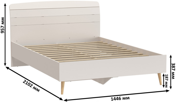 Афина Спальня Кровать 1400 + Трюмо + Тумба, кашемир серый