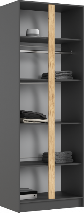 Келвин Шкаф 2-х створчатый 800, Графит/Изумрудный