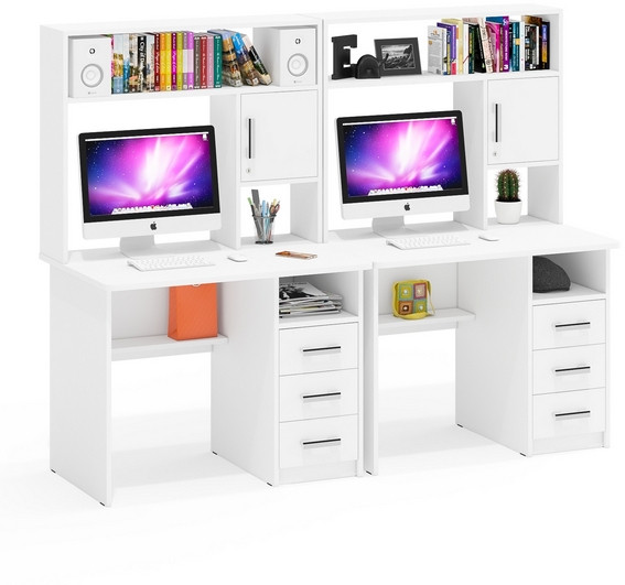 компьютерный стол С-МД-СК9+компьютерный стол С-МД-СК9, белый шагрень