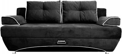 Диван-кровать раскладной еврокнижка прямой Валенсия велюр, цвет черный