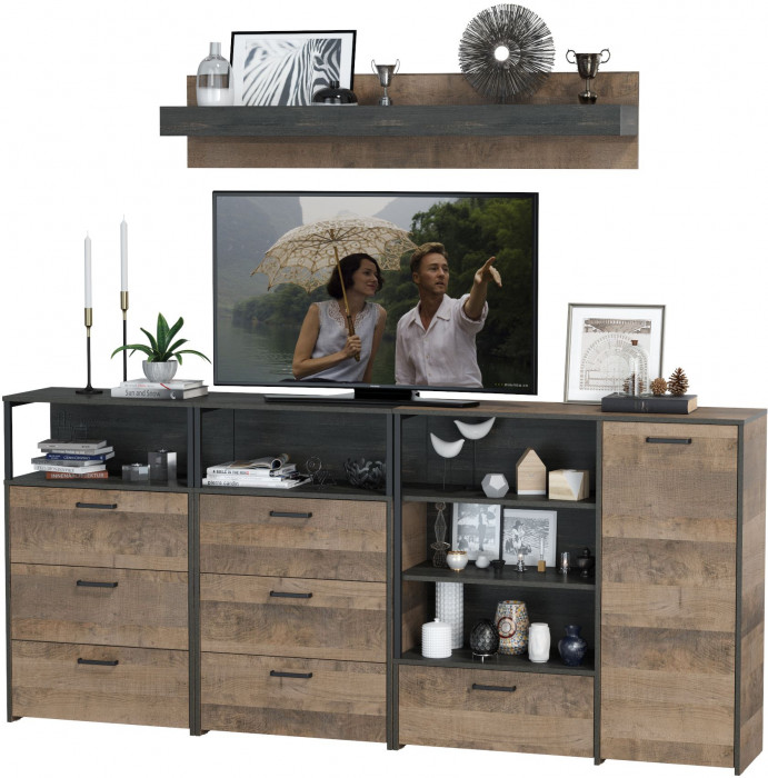 Трувор Гостиная 008, дуб гранж песочный/интра