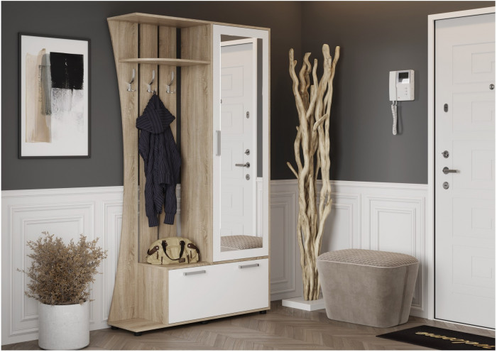 Прихожая Домино 4 У (Дуб Сонома / белый)