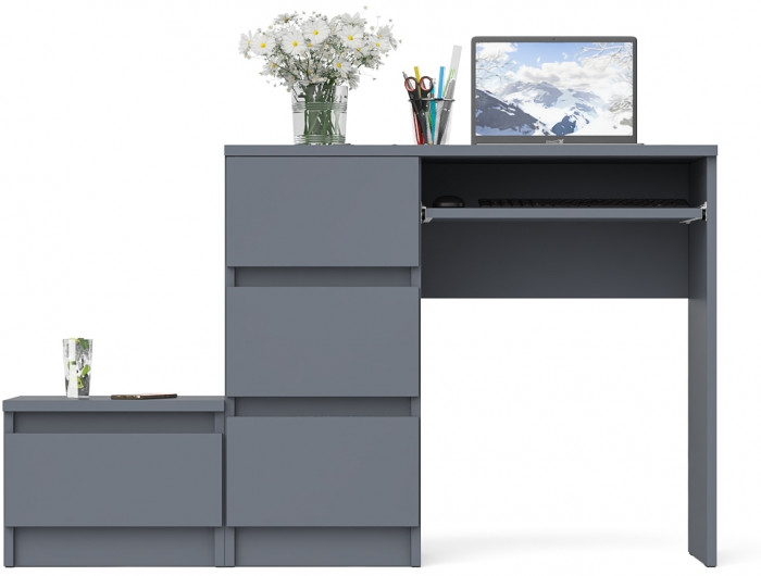 Мори компьютерный стол МС-6 левый + Тумба ТМП400.1, графит