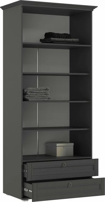 Престиж-1 Шкаф со стеклом графит/графит структурный