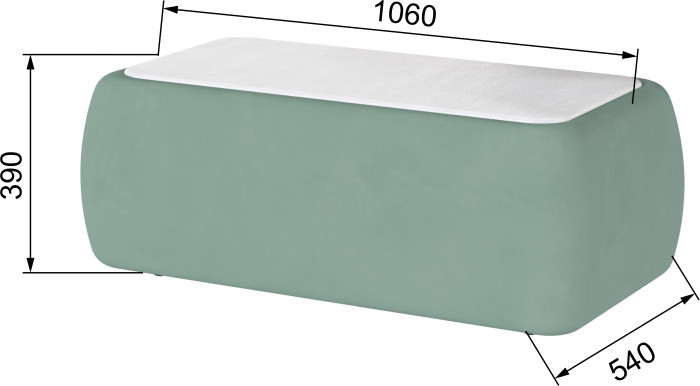 Стол журнальный Дизи мятный/мдф холст белый