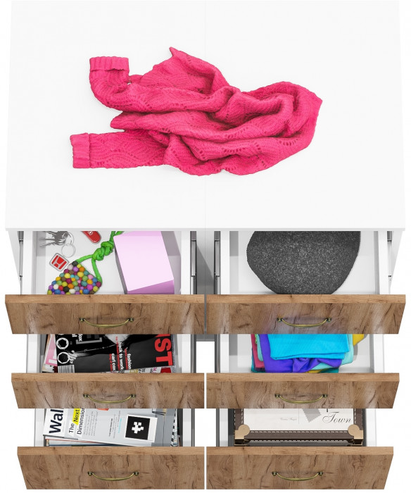 Лидер-8 Тумба МД 3.16 2 шт., белый шагрень/крафт золото