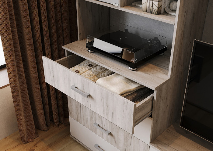 Модульная гостиная Белла, Крафт серый/Кашемир