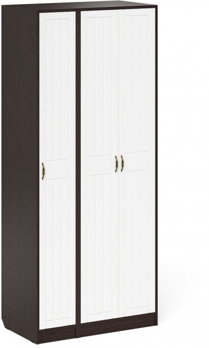 Прихожая П-6-500 Шкаф + Пенал, венге/фасады МДФ белое дерево фрезеровка прованс