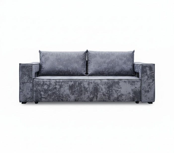 Диван-кровать Лофт Люкс Плюш с подсветкой, еврокнижка, независимый пружинный блок, 140х195, серый