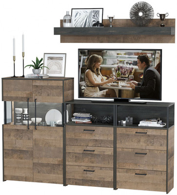 Трувор Гостиная 009, дуб гранж песочный/интра