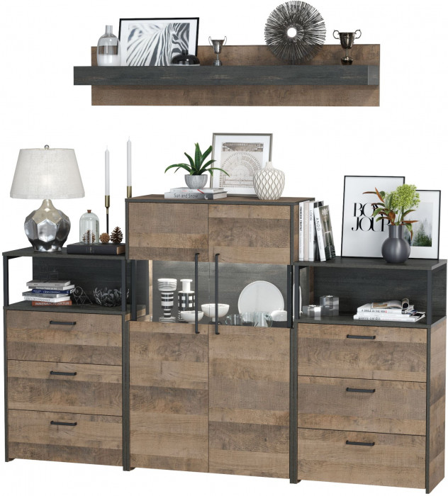 Трувор Гостиная 009, дуб гранж песочный/интра