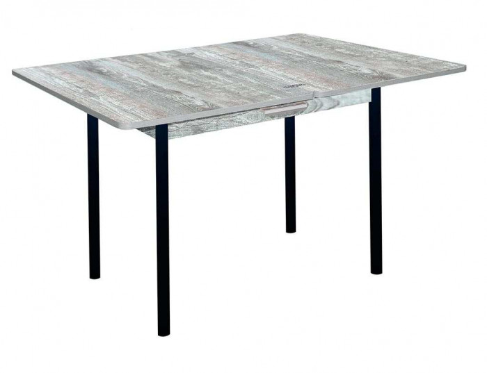 Симпл стол обеденный раскладной с ящиком / бетон темный/черный