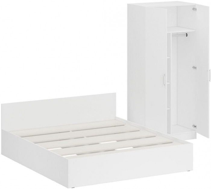 Кровать 1800 + Шкаф 2-х створчатый Стандарт, белый