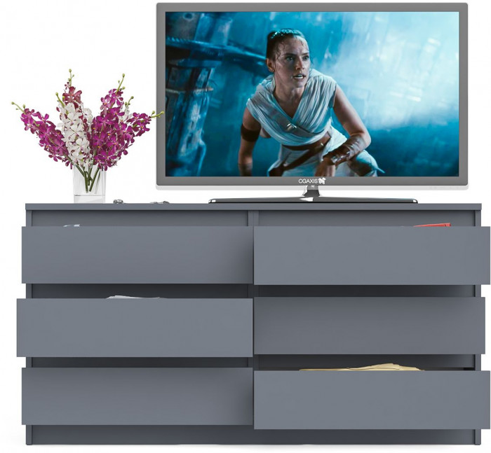 Мори Комод МК1380.6, цвет графит, ШхГхВ 138х41х73 см.