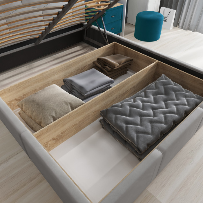 Манука Кровать интерьерная 180 светло-серый, ПМ