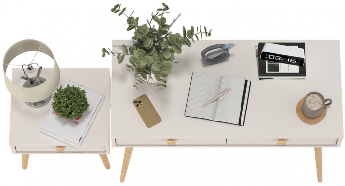 Афина Спальня Стол + Тумба прикроватная, цвет кашемир серый, ШхГхВ 100х45х76 + 45х37х45 см., универсальная сборка