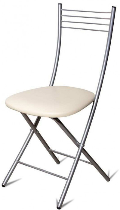 Стул Хлоя Складной Серебро/ Борнео крем