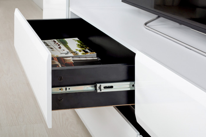 Сидней Комплектация № 009, корпус: белый/чёрный/фасады: МДФ белый глянец