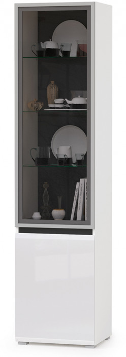 Сидней Комплектация № 009, корпус: белый/чёрный/фасады: МДФ белый глянец