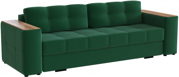 Диван раскладной Нави, изумруд/мдф дуб канадский