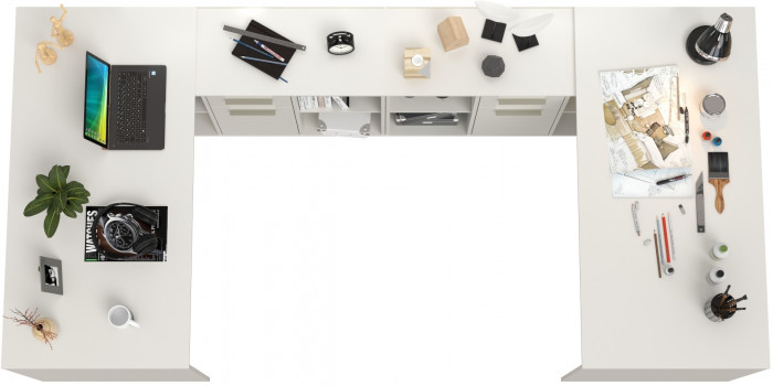 Лайт письменный стол 03.245F + 03.245F, белый шагрень