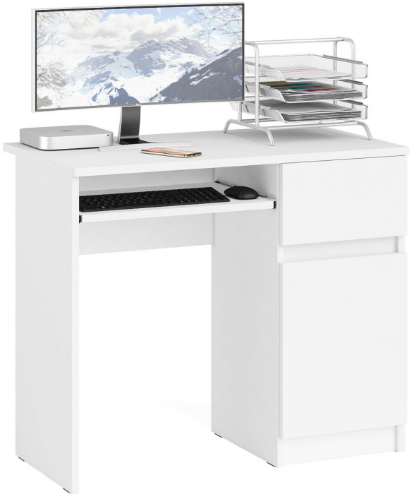 Мори компьютерный стол МС-1 правый, белый