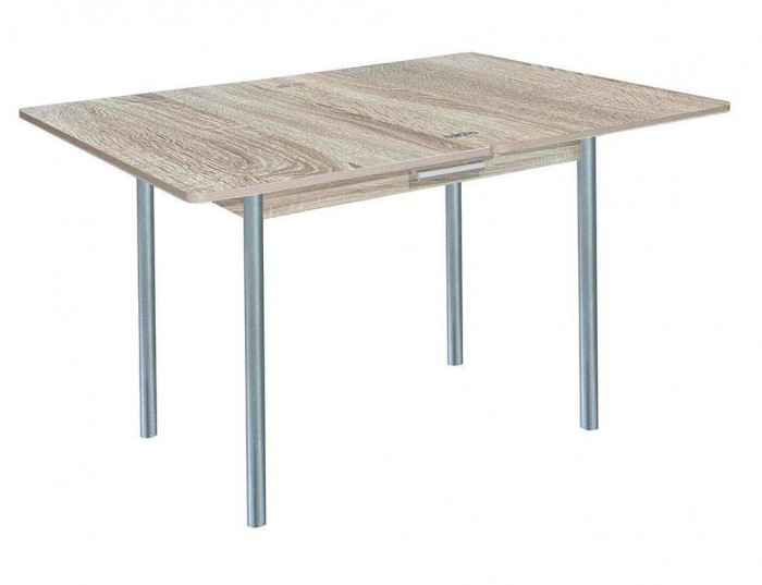 Симпл стол обеденный раскладной с ящиком / Дуб сонома/металлик