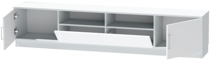Тумба-3 под ТВ напольная "Иннэс-7", Белый/Белый глянец