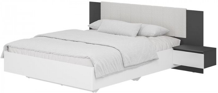 Кровать 1,6 м "Шарм" КР-18 Белый/ Графит