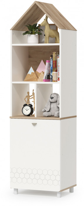 Эйп 13.14 Стеллаж + 13.14 Стеллаж, цвет белый/дуб белый, ШхГхВ 106х41,5х183,8 см., универсальная сборка